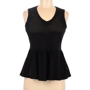 black mesh tank top peplum. Nanette lepore xs. runs larger